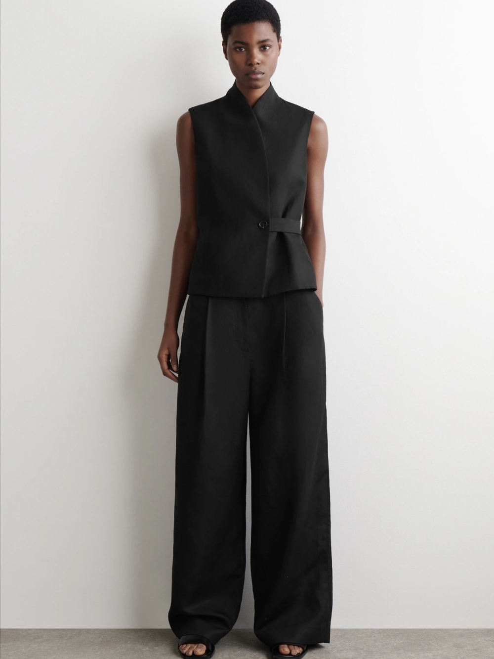 COS Linen Wide-Leg Trousers